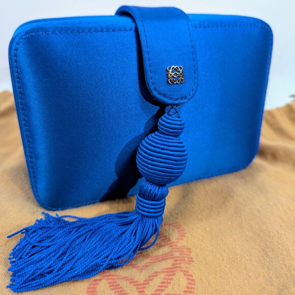 Loewe Blue Box Chain Clutch with Tassel - Picture 16 of 16